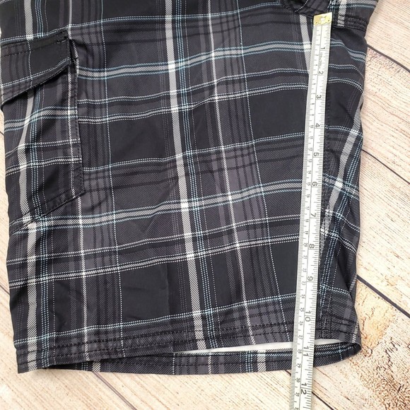 O'Neill Swim Trunks Mens 32 Black Board Shorts Surfing Beach Plaid Casual Adults - Picture 9 of 9